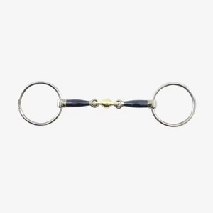 Bocado de caballo occidental de 5 pulgadas, tipo snaffle, cromado, resistente al óxido, con centro de cobre, para entrenamiento y control de caballos en equitación. - Product Image 1
