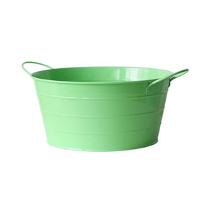 Cubo de hielo moderno de acero galvanizado verde menta con asas laterales, bañado en polvo, para bebidas en bares, bodas y fiestas - Product Image 2
