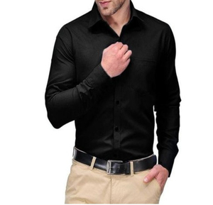 Camisa de Vestir para Hombre, Corte Entallado, Algodón, Lisa, de Secado Rápido, Transpirable, para Negocios, Color Sólido, con Botones - Product Image 5
