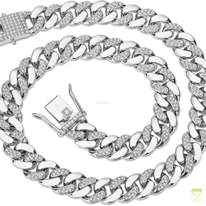 Men 925 Sterling Silver <b>Iced</b> Out Cuban Link <b>Chain</b> VVS Moissanite Diamond Necklace Hip Hop Bling Jewelry - Product Image 5