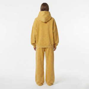 Conjunto Deportivo de Invierno para Mujer de Alta Calidad, Sudadera con Capucha y Pedrería, Pantalones Anchos de Felpa de Algodón Grueso - Product Image 3
