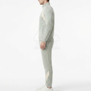 <b>Men</b> Solid Tracksuit Sportswear Athletic Training Wear Full Zip Stand Collar <b>Jacket</b> <b>Track</b> Pants Custom Sportswear Quick Dry - Product Image 4