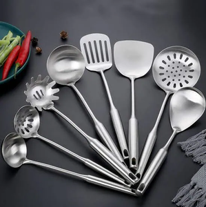 Finest Quality Silver <b>Colour</b> Stainless Steel Cooking Spoon <b>Set</b> Hot Selling Dishwasher Safe Kitchen Cooking Utensils <b>Set</b> - Product Image 1