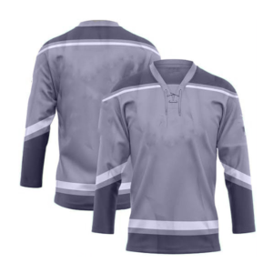 Maillot de hockey sur glace pour homme, col en V, vert et gris rayé, polyester, évacuation de l'humidité, coupe régulière, manches trois quarts, toutes saisons - Product Image 5