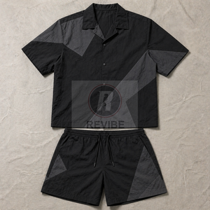 Men Twin Set Waffle Knit Acid Washed Tee Shorts Textured Summer Co Ord Breathable Comfort Silk Screen Printed Custom Colors - Product Image 4