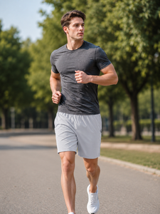 Pantalones Cortos Deportivos Personalizados para Hombre, Color Gris Claro, de Secado Rápido, para Gimnasio, Correr, Entrenamiento y Ejercicio - Product Image 6
