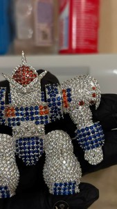 Pendentif Croix Chrétienne Robot Mecha Givré, Moissanite VVS1 Véritable, Entièrement Sertie, Argent 925 Plaqué Or 14K, Bijoux Hip Hop de Luxe - Product Image 4