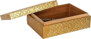 Usine directe boîte à bijoux organisateur ensemble de rangement boîte en laiton couleur dorée | Pièce maîtresse de la décoration intérieure | Meilleure idée cadeau fabriquée en Inde - Product Image 2