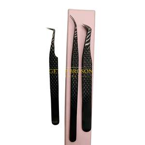 Juego de Pinzas para Extensión de Pestañas de Plasma Negro, Herramienta Profesional para Aislamiento de Volumen, Pinzas de Precisión de Acero Inoxidable - Product Image 3