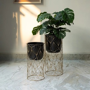 Luxury Designer Black Coated Flower <b>Planters</b> Home and Garden Decorative Indoor Flower <b>Planters</b> <b>Large</b> Size <b>Planter</b> From Indian - Product Image 2