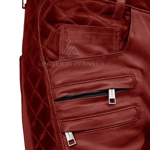 กางเกงหนังผู้ชายแบบสั่งทำ ดีไซน์ล่าสุด ระบายอากาศได้ดี ขายส่ง MOQ ต่ำ สำหรับขายออนไลน์ - Product Image 6