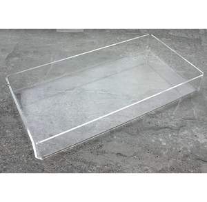 Plateau de service de cuisine portable en acrylique transparent de qualité supérieure avec un design moderne à un seul niveau pour une utilisation élégante et compatible lave-vaisselle - Product Image 2
