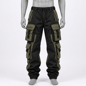 Pantalones Cargo Personalizados para Hombre en Negro y Verde Oliva, Pantalones Tácticos Multibolsillos, Estilo Urbano, Diseño con Puños Ajustables - Product Image 5
