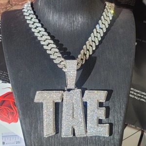 Collier chaîne cubaine en argent 925 et or 10 carats pour homme, micro-pavé de diamants, cadeau de luxe, style hip-hop, bijou à porter au quotidien - Product Image 1
