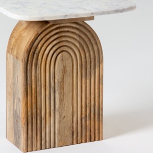 Vandana Orion Sereno <b>Marble</b>-<b>Top</b> <b>Side</b> <b>Table</b> Modern Luxury Accent Furniture Design - Product Image 3