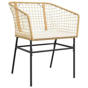 Ensemble de salle à manger de jardin marron, crème et noir - Product Image 4