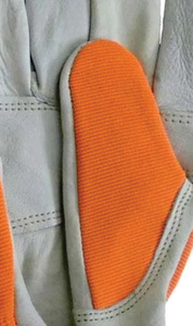 Leather Work Gloves Orange Palm Anti-Slip Elastic Wristband Abrasion Resistant General Purpose Safety Gloves - Product Image 2