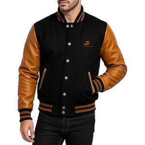High Quality Men <b>Leather</b> Sleeve Letterman <b>Jacket</b> Custom Logo Design Breathable <b>Leather</b> Sleeves <b>Winter</b> <b>Jacket</b> - Product Image 2