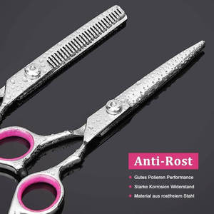 Tijeras de Entresacar Profesionales de Acero Inoxidable para Salón y Barbería, Juego para Diestros con Punta de Cuchilla Ancha, Logotipo Personalizable, 28 Dientes - Product Image 6