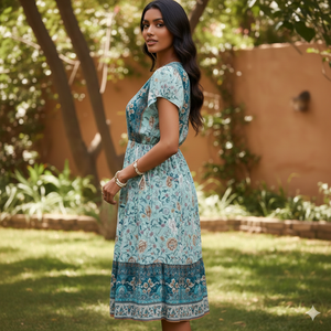 Robes bohèmes décontractées pour femmes Unity Luxure Summer, imprimé floral, écologiques, respirantes, antistatiques, amples - Product Image 4