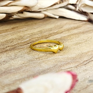 High Demand <b>Dainty</b> Heart <b>Ring</b> Minimalist Brass <b>Ring</b> for Women 18k Gold Plated Boho Love Minimal Jewelry for Wholesale/OEM/ODM - Product Image 4