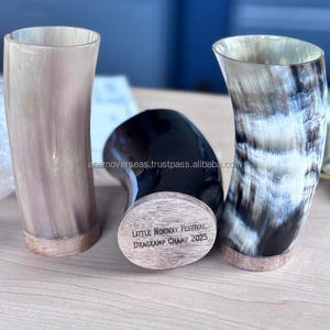 Verre à boire artisanal en corne de buffle |   Gobelet en corne polie naturelle - Product Image 4