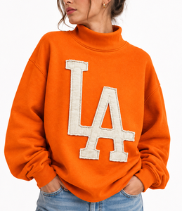 Custom Women's Oversized Turtleneck Knitted 100% Cotton Quick Dry Breathable Eco-Friendly Casual Winter Pullover Sweatshirt - Product Image 5