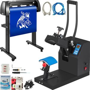 Pressa a Caldo per Cappellini 5.5x3.5 Pollici, Macchina Tagliatrice di Vinile Elettrica 110V Semi-Automatica da 53 Pollici per T-Shirt e Piatti con Supporto da Pavimento - Product Image 1
