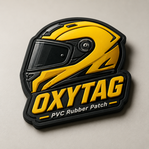 Patch décoratif en caoutchouc PVC 3D Oxytag, design casque de moto, à coller, en relief, prix de gros, patchs personnalisés OEM - Product Image 2