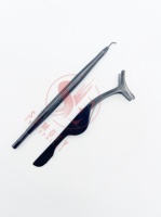 Applicateur de rehaussement de cils et de lamination de sourcils en acier inoxydable noir, réutilisable, portable, marque privée, pour isolation des cils