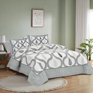 Parure de draps et taies d'oreiller en coton de qualité standard, taille King, imprimée, en coton indien, avec 2 taies d'oreiller - Product Image 1