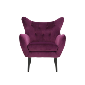 Fauteuil d'appoint moderne en velours à dossier haut, chaise de salon rembourrée pour salon, hall d'hôtel, mobilier de resort - Product Image 1