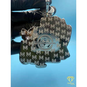 Pendentif personnalisé style rappeur en argent sterling 925 serti de diamants VVS cultivés en laboratoire, bijoux hip-hop - Product Image 3