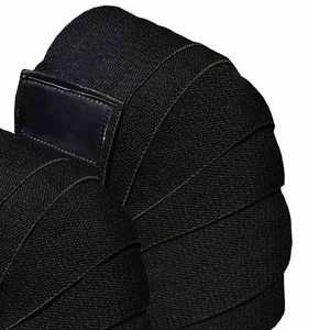 Genouillère noire robuste et légère avec protection de la paume, bandes de soutien pour haltérophilie, protection avancée pour l'entraînement physique - Product Image 4