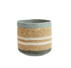 Maceta de Mimbre Tejida a Mano de Color Naranja con Patrón de Rayas para Decoración de Jardín, Patio y Hogar, Macetas y Jardineras - Product Image 2
