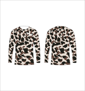T-shirt à manches longues ferme et résistant, motif camouflage, col rond, séchage rapide, pour homme, décontracté, coupe classique, en polyester tricoté, vente en gros OEM - Product Image 1