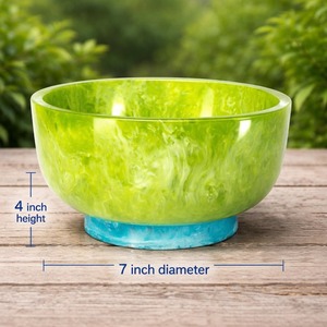Resin Serving Bowl Polished <b>Metal</b> Base Customized Color Classic Style Home Hotels Restaurants Wedding Parties Carton <b>Packaged</b> - Product Image 4
