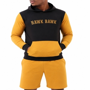 Men Hoodie Shorts <b>Set</b> Premium Street Style Soft Comfort Fabric Modern Urban Fashion Relaxed Everyday Fit Modern Streetwear Style - Product Image 1