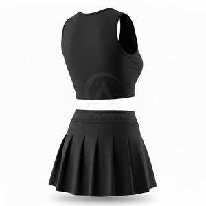 Conjunto de animadora para jóvenes y adultos con top, falda y pantalones cortos, ligero y cómodo, ideal para entrenamiento y eventos. - Product Image 3