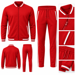 Unisex Black Full <b>Zip</b> Eco-Friendly Tracksuit Set Casual Solid Color Polyester Cotton <b>Joggers</b> Side <b>Pockets</b> Breathable Winter - Product Image 2