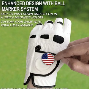 Gants de golf blancs personnalisés de qualité supérieure, en cuir Cabretta, pour adultes, durables, pour activités de plein air, offrant une protection maximale – Vente chaude - Product Image 3
