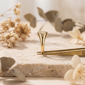 แหวนตราประทับทอง 14K ประดับเพชรแบบ Pave สำหรับผู้หญิง เครื่องประดับหรูหรา - Product Image 4