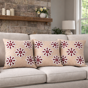 Housse de coussin décorative brodée florale en coton premium pour canapé, salon, décoration intérieure – Vente en gros - Product Image 5