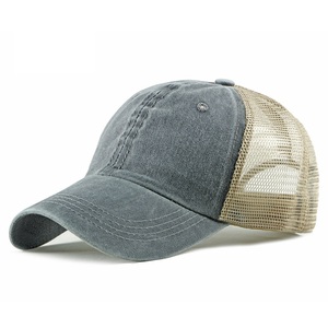 Custom Logo Summer Breathable Breathable Summer Fashionable 6 Panel Cotton Washed Mesh Cap - Product Image 3
