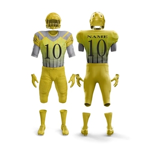 Uniformes de football américain personnalisables, rouge, 100% polyester, imprimé par transfert thermique, imprimé sur le devant, évacuation de l'humidité, ajusté, pour hommes - Product Image 4