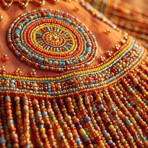 Poncho de Lujo con Cuentas Hechas a Mano, Diseño Boho, para la Noche, Disponible a Precio de Exportación - Product Image 2