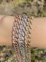 Bijoux Hip Hop Personnalisés 12MM 2 Rangs Moissanite Diamant Unisexe Plaqué Or Argent 925 Chaîne Cubaine Glacée Tendance Bracelets Cadeau