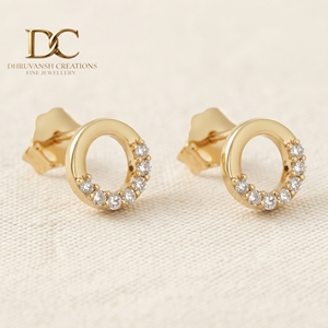 Pendientes de tuerca de oro amarillo macizo de 14 quilates con diamante cultivado en laboratorio certificado por IGI, corte redondo, para mujer, regalo para cualquier ocasión especial. - Product Image 4