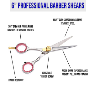 Tijeras de Peluquería Profesionales, Tijeras de Barbero de Acero Inoxidable, Herramienta de Corte de Cabello de Alta Precisión, Diseño Ergonómico - Product Image 6