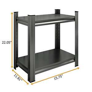 Scaffale Divisorio Regolabile a 2 Livelli in Metallo Nero, Libreria Verticale per Ufficio, Montaggio Richiesto - Product Image 3